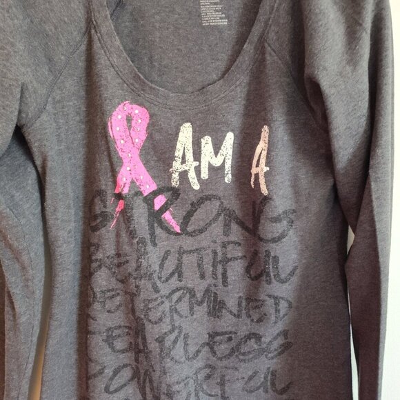 Ladies SZ XS Ideology Breast Cancer Graphic T-Shirt - Picture 2 of 4